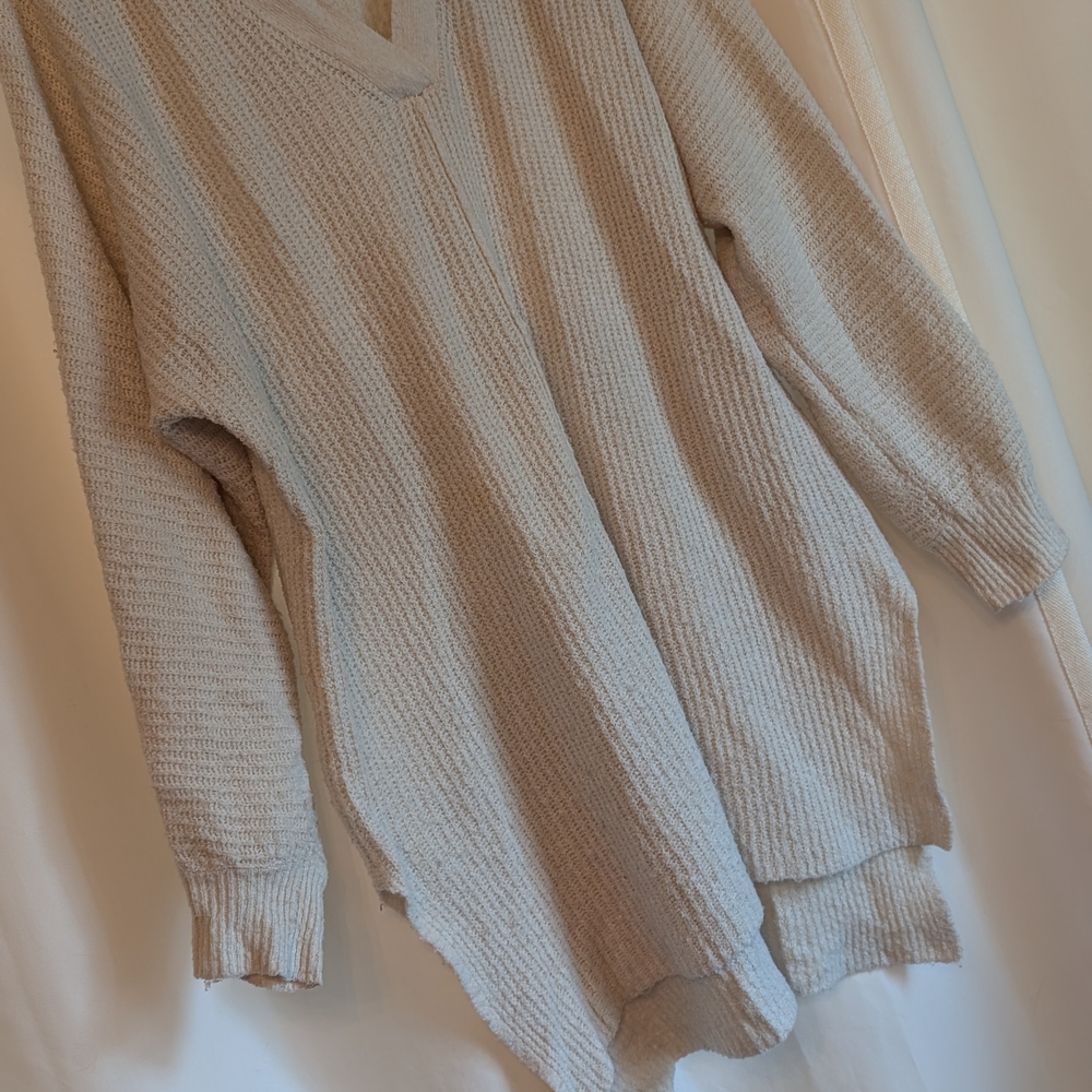 Ava & Viv Cozy Beige V-Neck Sweater